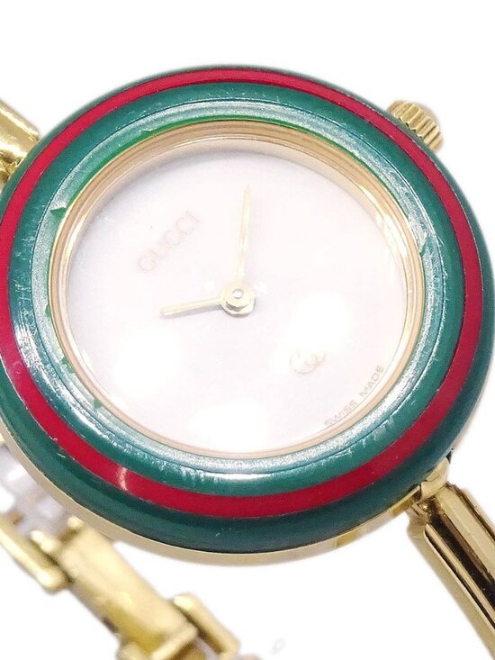 Gucci 1100-L Change Bezel Chameleon Quartz Watch SS 187126